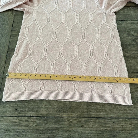 NWT J Jill Womens 1X Mink Pink Cable Crewneck Sweater Pullover Spring Soft New - Picture 9 of 10